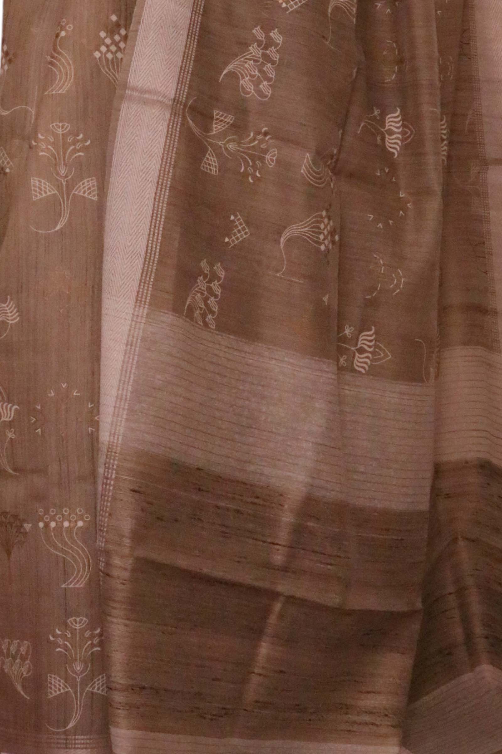 Handloom Pure Tussar Silk Saree AL203705